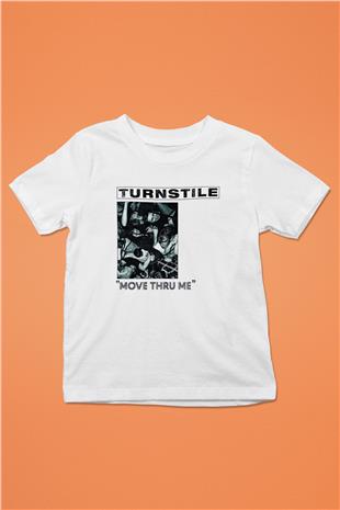 Turnstile Baskılı Beyaz Unisex Beyaz Çocuk Tişört - Tshirt