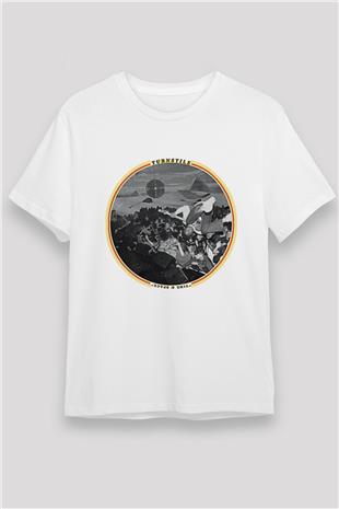 Turnstile Baskılı Unisex Beyaz Tişört - Tshirt
