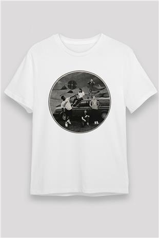Turnstile Baskılı Unisex Beyaz Tişört - Tshirt
