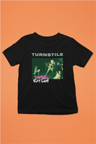 Turnstile Baskılı Unisex Siyah Çocuk Tişört - Tshirt