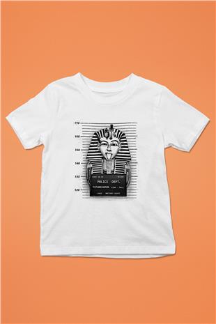 Tutankhamun Baskılı Beyaz Unisex Beyaz Çocuk Tişört - Tshirt