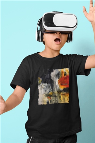 Tuval Siyah Unisex Çocuk Tişört