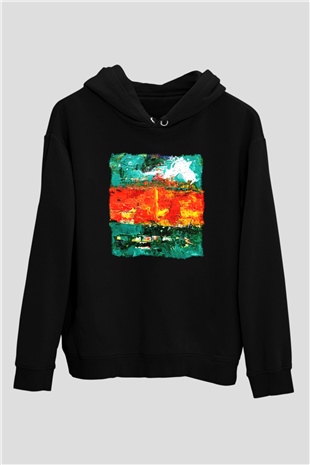 Tuval Siyah Unisex Hoodie