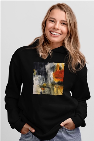 Tuval Siyah Unisex Hoodie