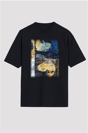 Tuval Siyah Unisex Oversize Tişört T-Shirt