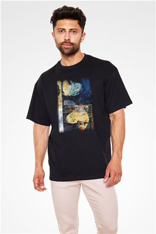 Tuval Siyah Unisex Oversize Tişört T-Shirt
