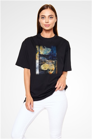 Tuval Siyah Unisex Oversize Tişört T-Shirt