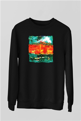 Tuval Siyah Unisex Sweatshirt