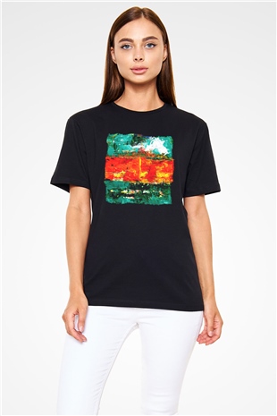 Tuval Siyah Unisex Tişört T-Shirt - TişörtFabrikası