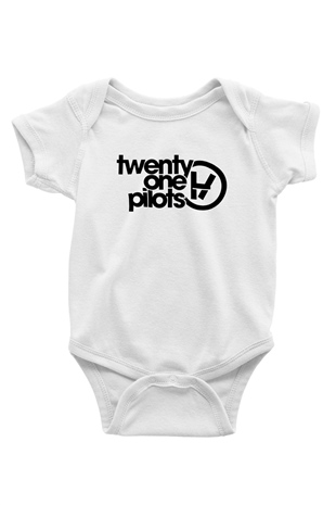 Twenty One Pilots Baskılı Beyaz Unisex Bebek Body - Zıbın