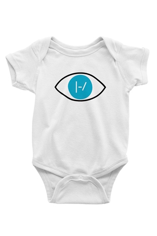 Twenty One Pilots Baskılı Beyaz Unisex Bebek Body - Zıbın