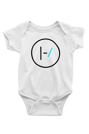 Twenty One Pilots Baskılı Beyaz Unisex Bebek Body - Zıbın