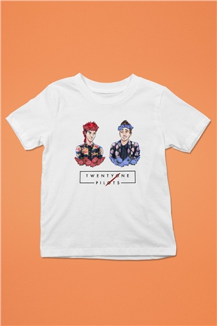 Twenty One Pilots Baskılı Beyaz Unisex Çocuk Tişört