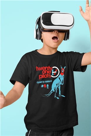 Twenty One Pilots Baskılı Siyah Unisex Çocuk Tişört