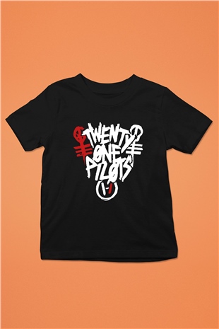 Twenty One Pilots Baskılı Siyah Unisex Çocuk Tişört
