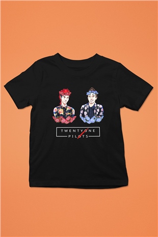Twenty One Pilots Baskılı Siyah Unisex Çocuk Tişört