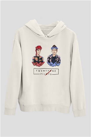 Twenty One Pilots Beyaz Unisex Hoodie