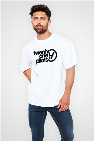 Twenty One Pilots Beyaz Unisex Oversize Tişört T-Shirt