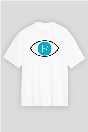 Twenty One Pilots Beyaz Unisex Oversize Tişört T-Shirt