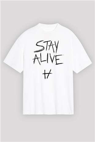 Twenty One Pilots Beyaz Unisex Oversize Tişört T-Shirt