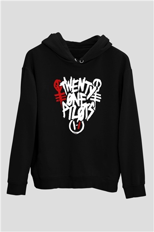 Twenty One Pilots Siyah Unisex Kapşonlu Sweatshirt