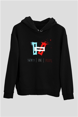 Twenty One Pilots Siyah Unisex Kapşonlu Sweatshirt