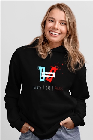 Twenty One Pilots Siyah Unisex Kapşonlu Sweatshirt