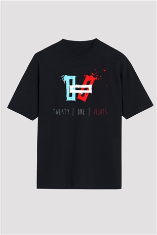 Twenty One Pilots Siyah Unisex Oversize Tişört T-Shirt