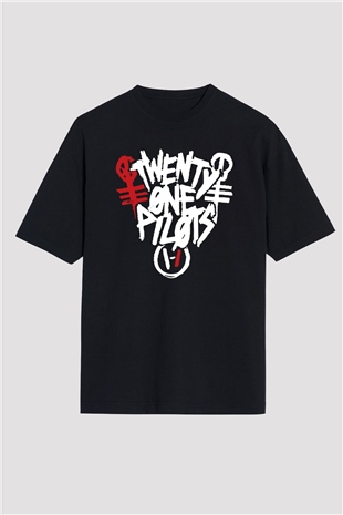 Twenty One Pilots Siyah Unisex Oversize Tişört T-Shirt