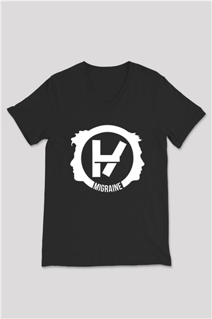 Twenty One Pilots Siyah Unisex V Yaka Tişört T-Shirt