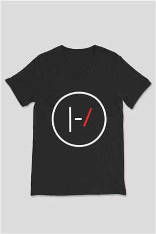 Twenty One Pilots Siyah Unisex V Yaka Tişört T-Shirt