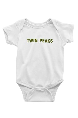 Twin Peaks Baskılı Beyaz Unisex Bebek Body - Zıbın