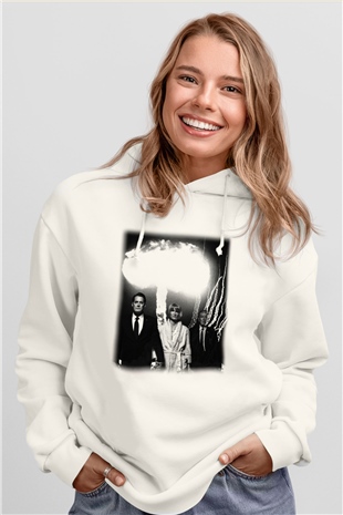 Twin Peaks Beyaz Unisex Kapşonlu Sweatshirt