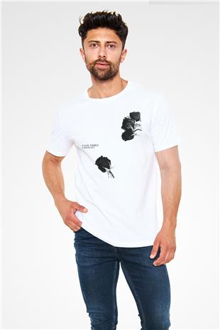 Twin Tribes Baskılı Unisex Beyaz Tişört - Tshirt