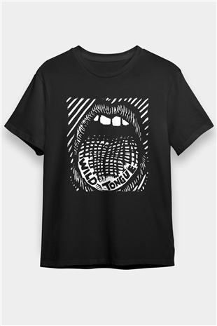 Twin Tribes Baskılı Unisex Siyah Tişört - Tshirt