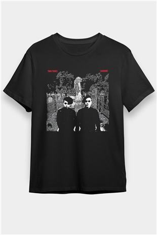 Twin Tribes Baskılı Unisex Siyah Tişört - Tshirt