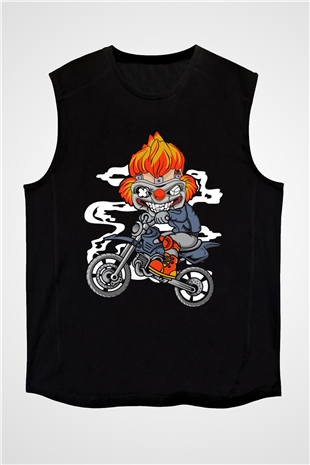 Twisted Metal Motocross Baskılı Siyah Unisex Kolsuz Tişört