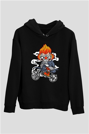 Twisted Metal Motocross Baskılı Siyah Unisex Hoodie