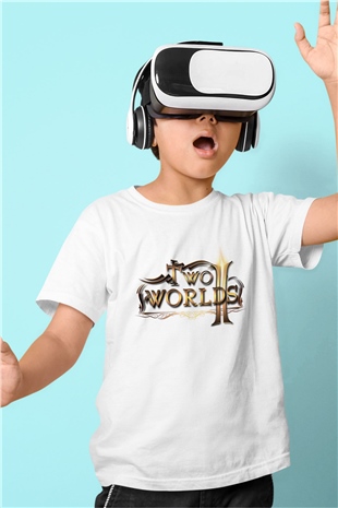 Two Worlds Beyaz Unisex Çocuk Tişört