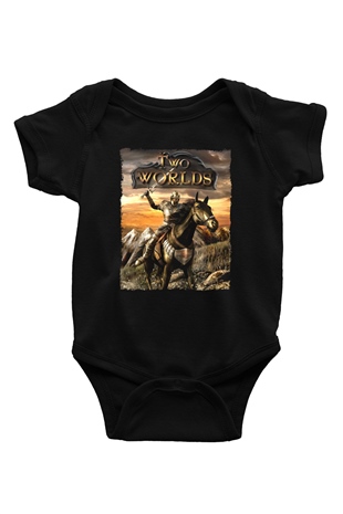Two Worlds Siyah Bebek Body - Zıbın