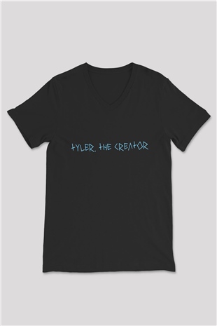 Tyler, The Creator Siyah Unisex V Yaka Tişört T-Shirt