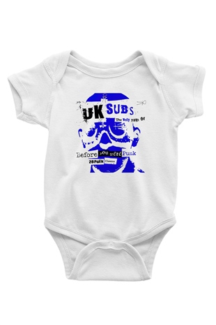 U.K. Subs Baskılı Beyaz Unisex Bebek Body - Zıbın