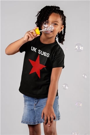 U.K. Subs Baskılı Siyah Unisex Çocuk Tişört