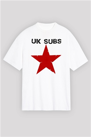 U.K. Subs Beyaz Unisex Oversize Tişört T-Shirt
