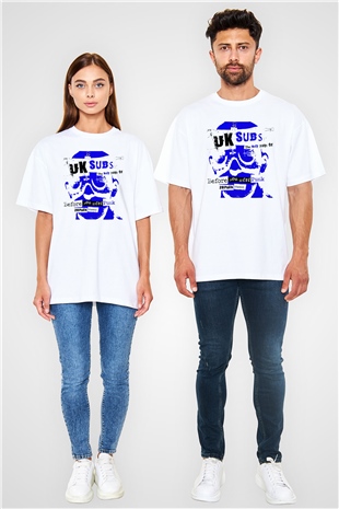 U.K. Subs Beyaz Unisex Oversize Tişört T-Shirt