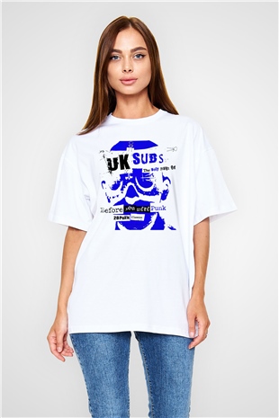 U.K. Subs Beyaz Unisex Oversize Tişört T-Shirt