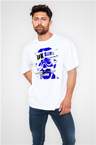 U.K. Subs Beyaz Unisex Oversize Tişört T-Shirt