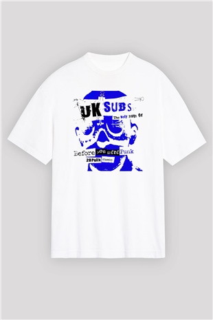 U.K. Subs Beyaz Unisex Oversize Tişört T-Shirt