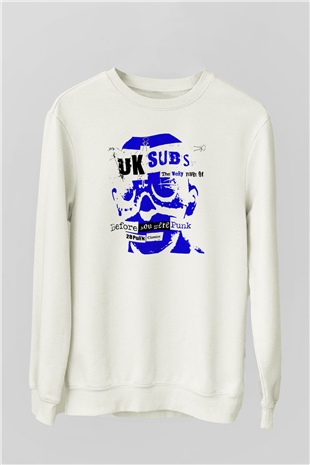 U.K. Subs Beyaz Unisex Sweatshirt