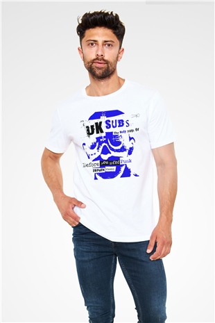 U.K. Subs Beyaz Unisex Tişört T-Shirt - TişörtFabrikası